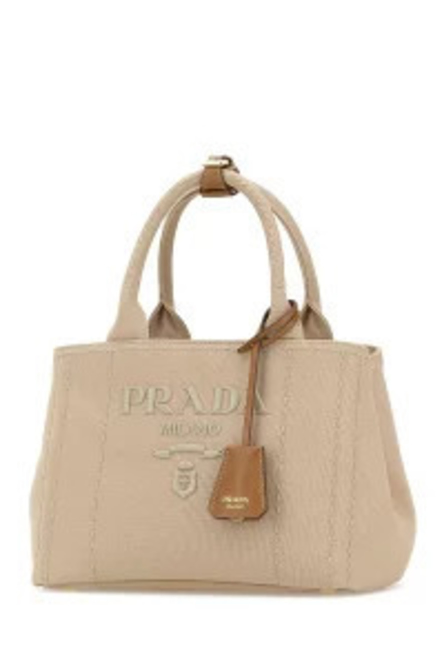 Prada Canvas Beige Bag Jardiniare Handbag Tan